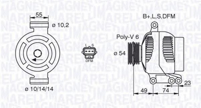 MAGNETI MARELLI 063380001010 -  Генератор